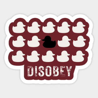 Disobey, rubber duck revolution Sticker